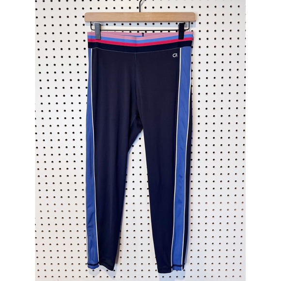 GapFit Pants - GAP | GapFit Eclipse Navy Blue Colorblock Side Stripe Athletic Leggings M